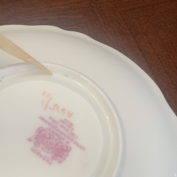 Paragon Double Warrant Cabbage Rose Pale Blue Teacup and Saucer 1940s Vintage - Picture 14 of 16